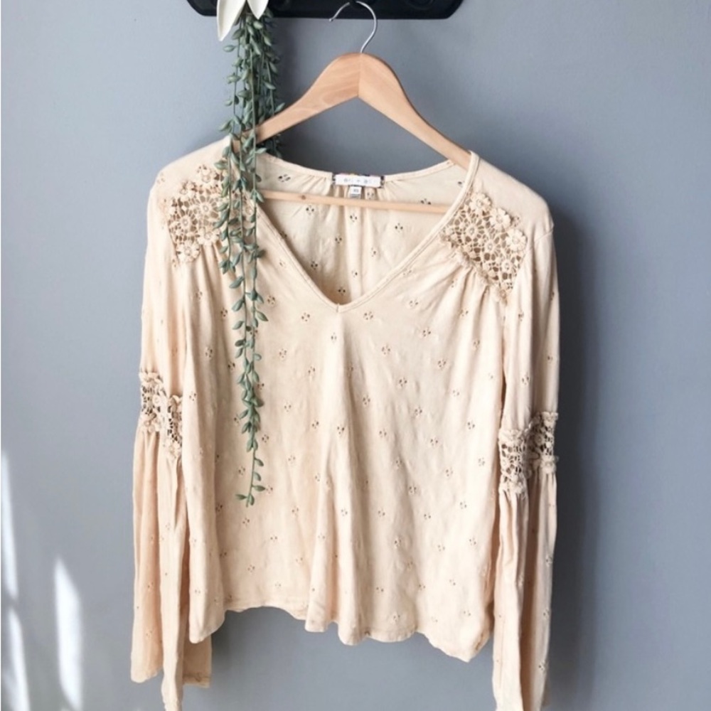 anthropologie • bell sleeve top